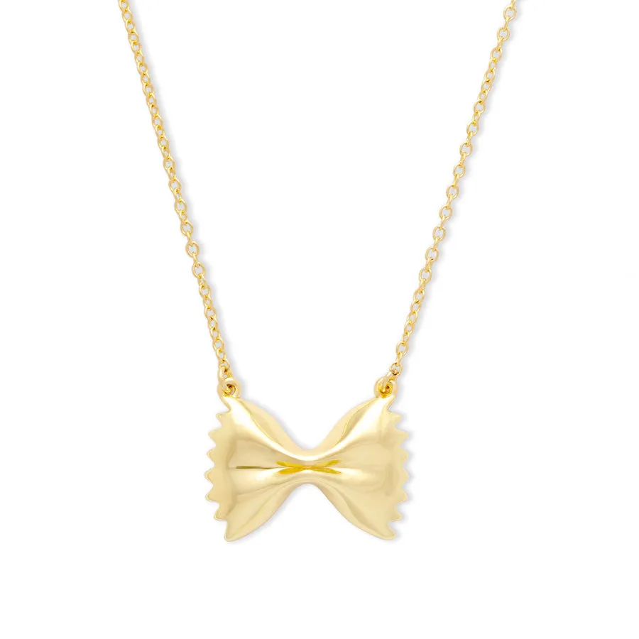 Bow Tie Pasta Gold Necklace