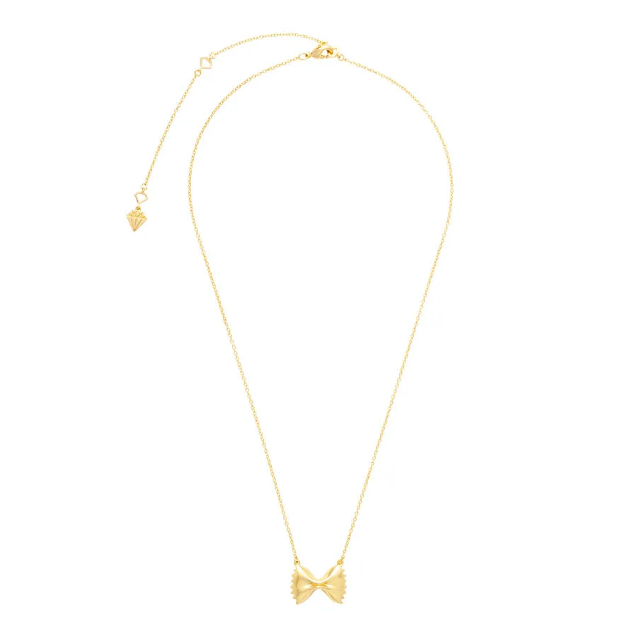 Bow Tie Pasta Gold Necklace