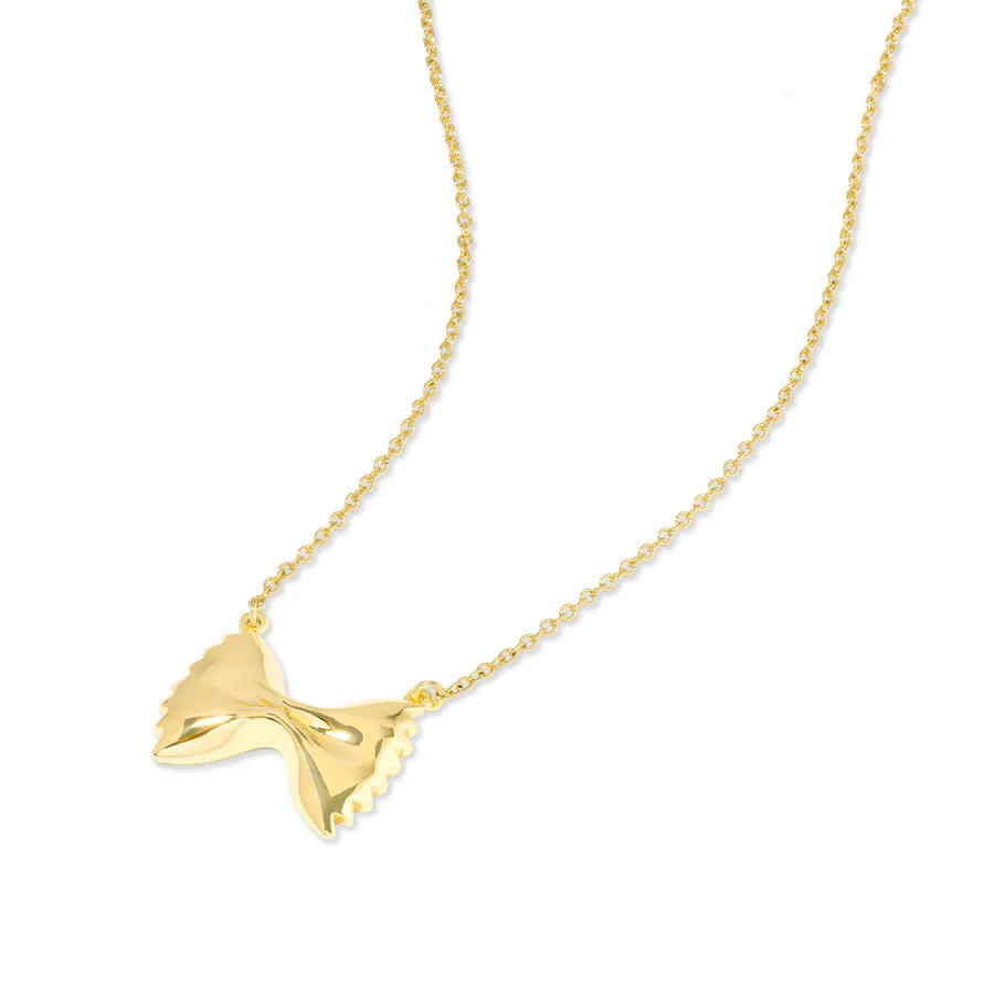 Bow Tie Pasta Gold Necklace