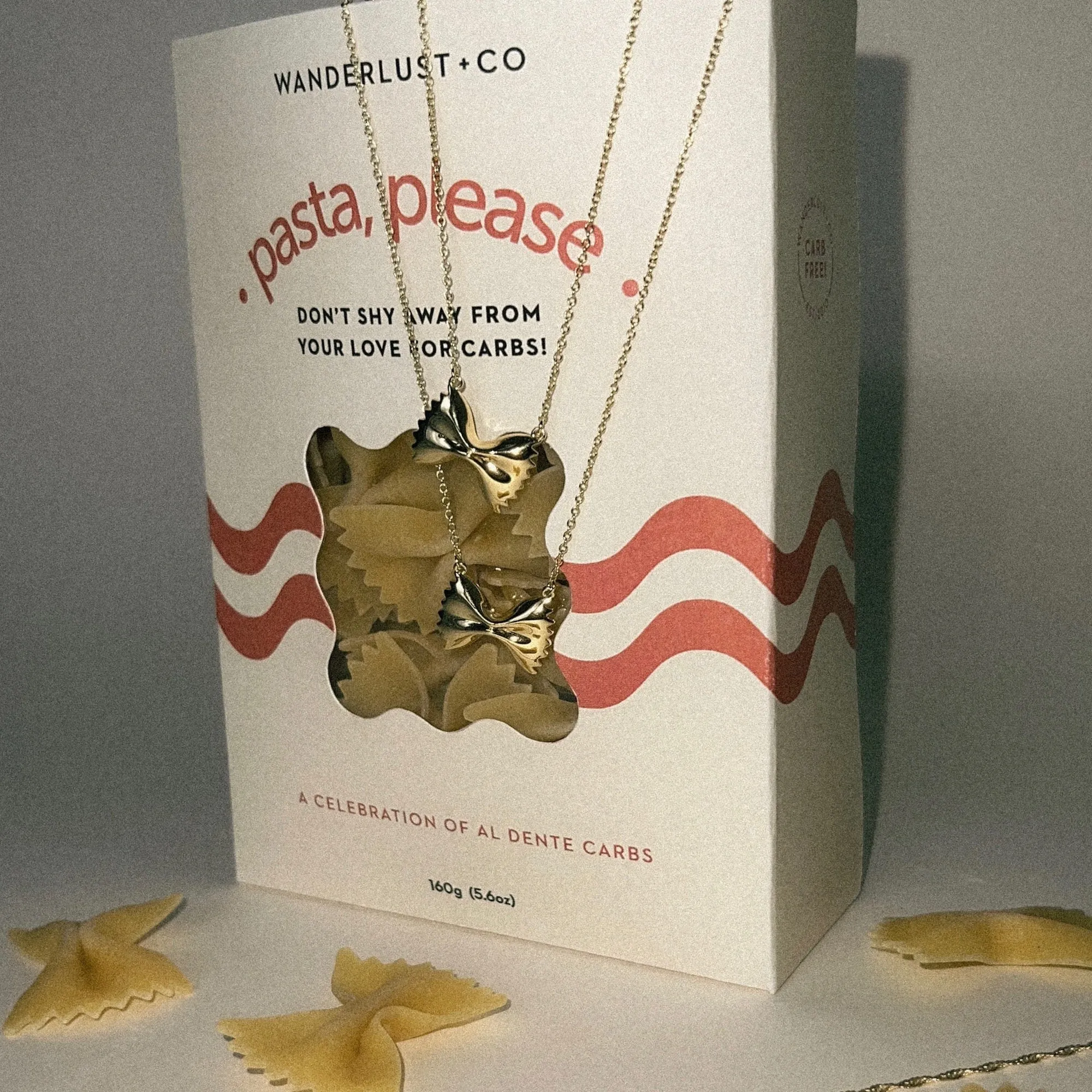 Bow Tie Pasta Gold Necklace