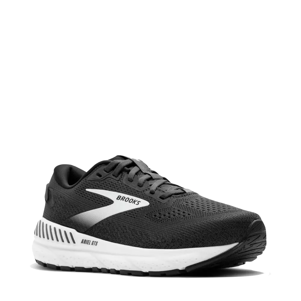 Brooks Women's Ariel GTS 24 Sneaker in Ebony/Black/White