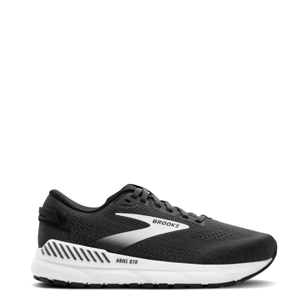 Brooks Women's Ariel GTS 24 Sneaker in Ebony/Black/White