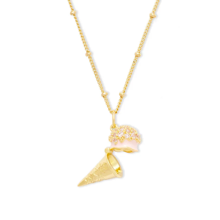 Cafe W Co Ice Cream Gold Necklace