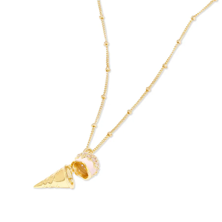 Cafe W Co Ice Cream Gold Necklace