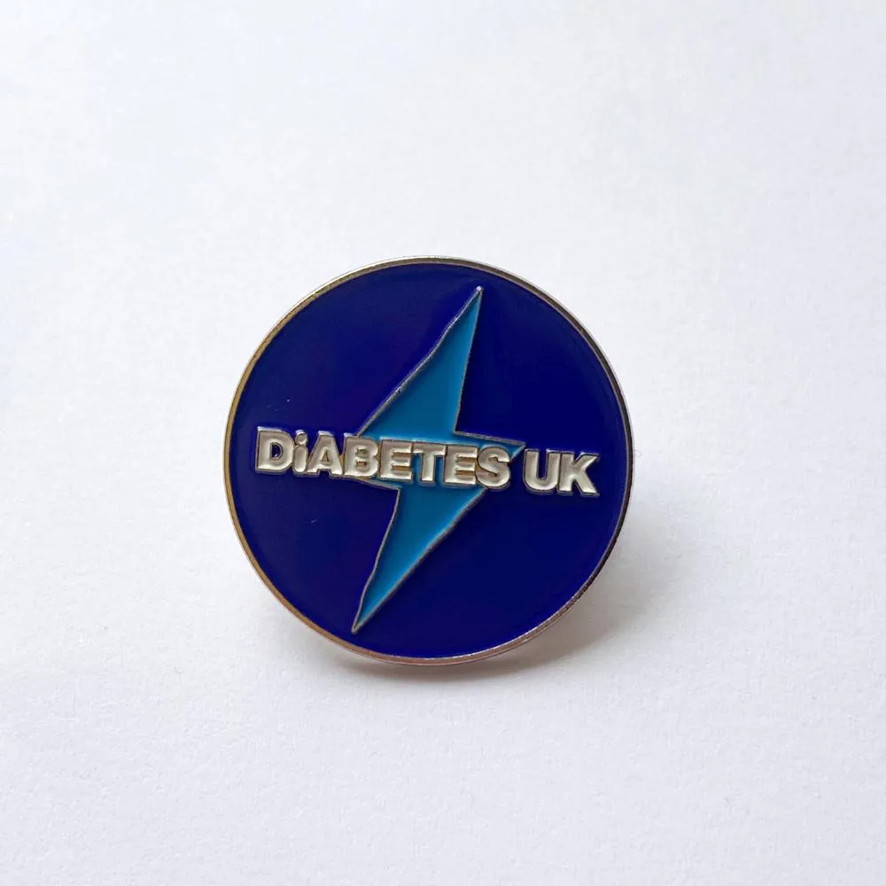 Lightning Bolt Diabetes UK Round Badge