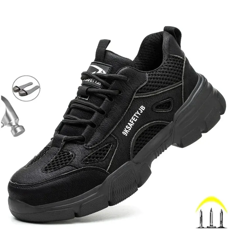 Man Summer Breathable Safety Work Shoes Lightweight Steel Toe Cap Boots Soft Non Slip Sneakers - MS50295