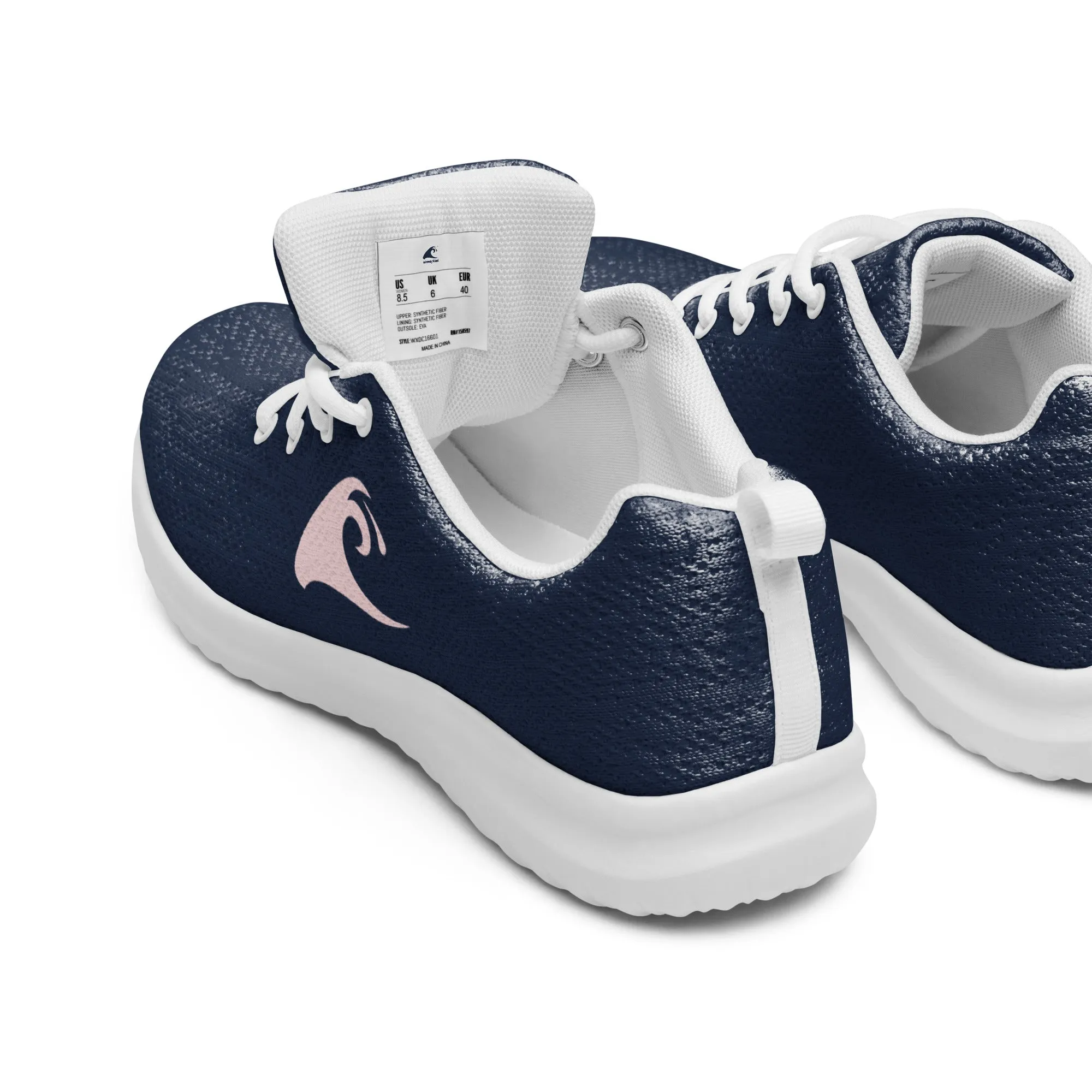 Men’s Navy Blue Athleisure Shoes with Extremely Stoked Soft Pink Epic Wave Logo