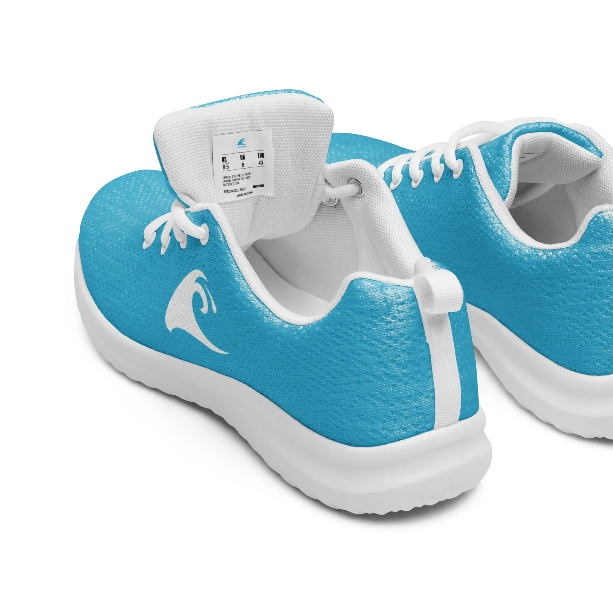 Men’s Ocean Aqua Blue Athleisure Shoes with Extremely Stoked Epic Wave Logo