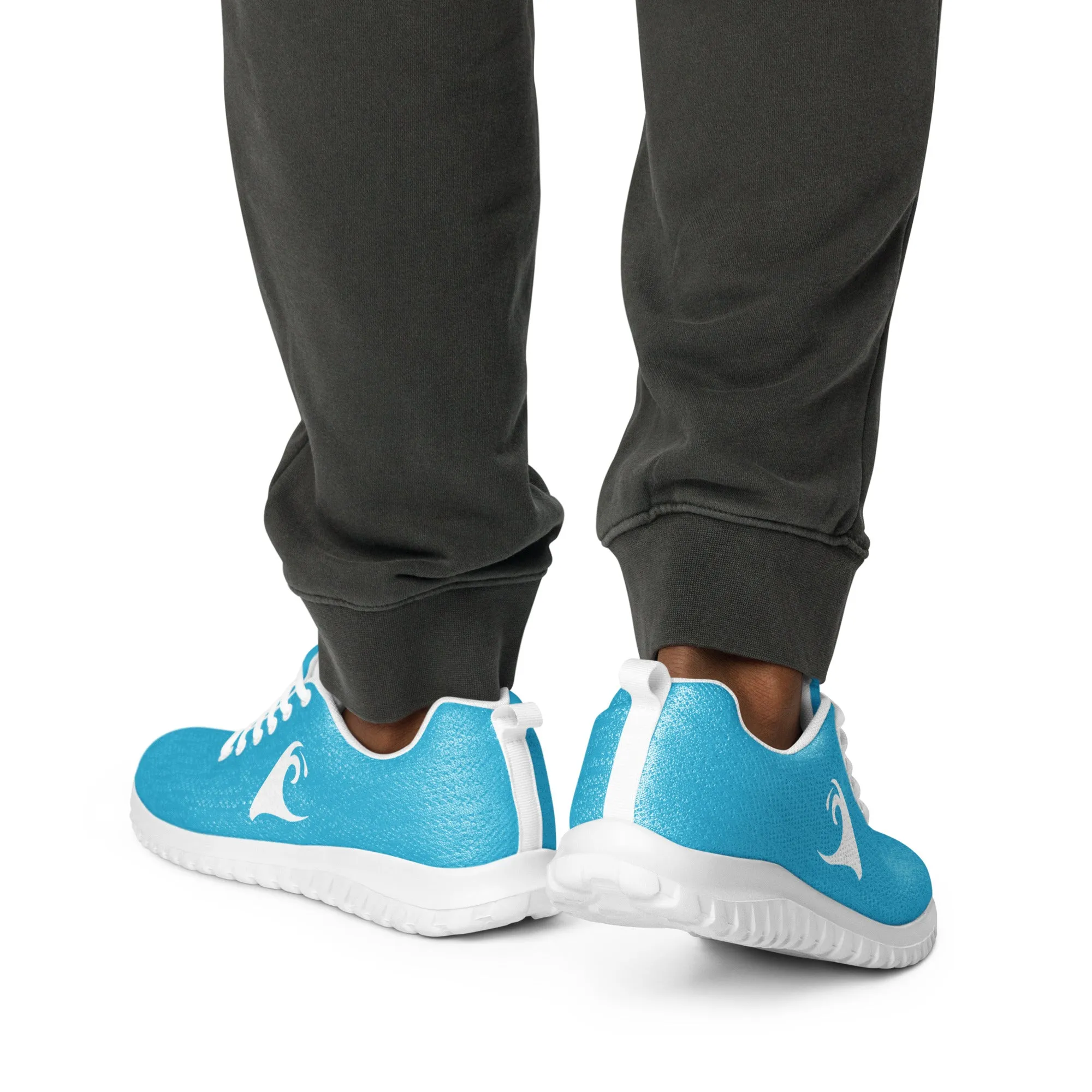 Men’s Ocean Aqua Blue Athleisure Shoes with Extremely Stoked Epic Wave Logo