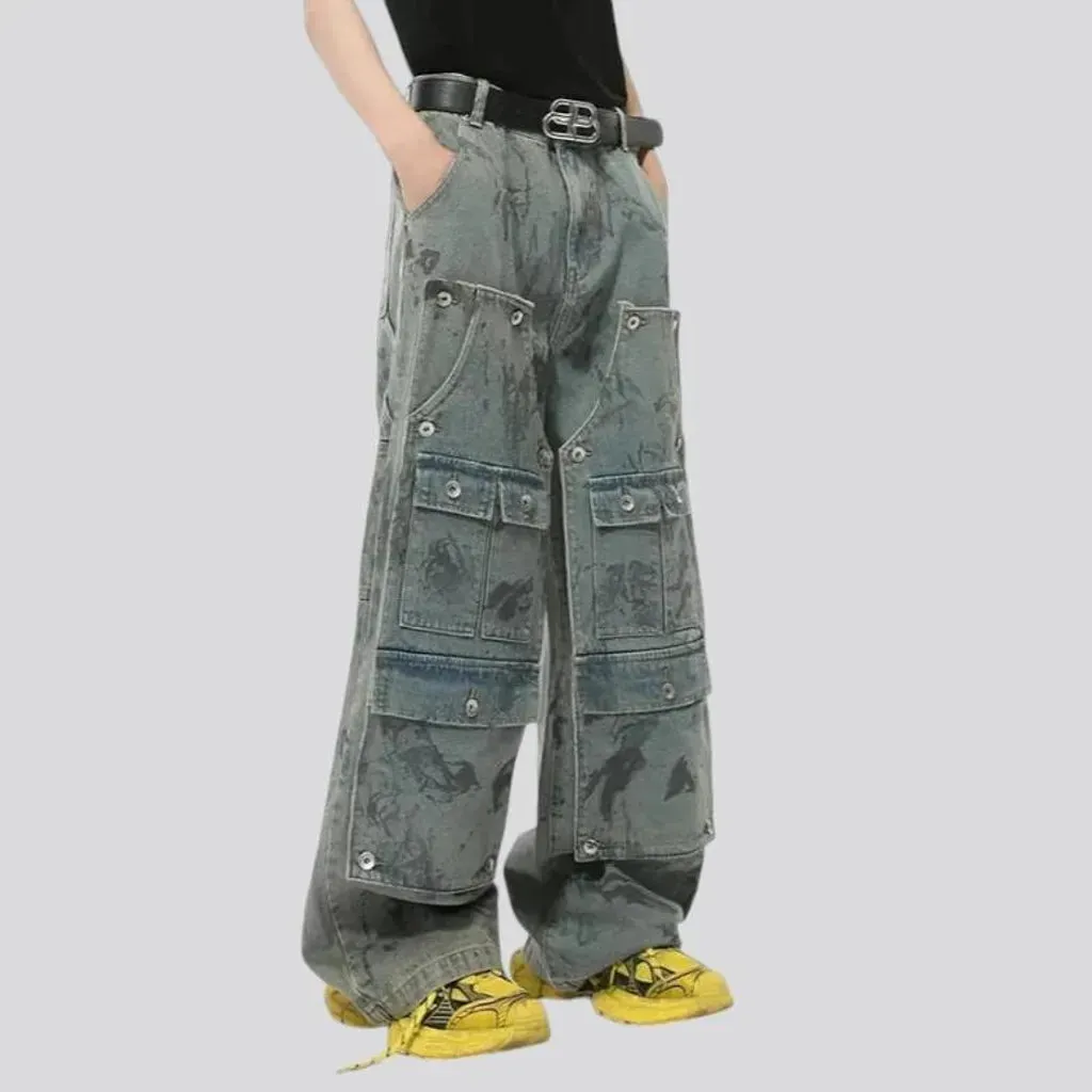 Mid rise retro baggy men's jeans