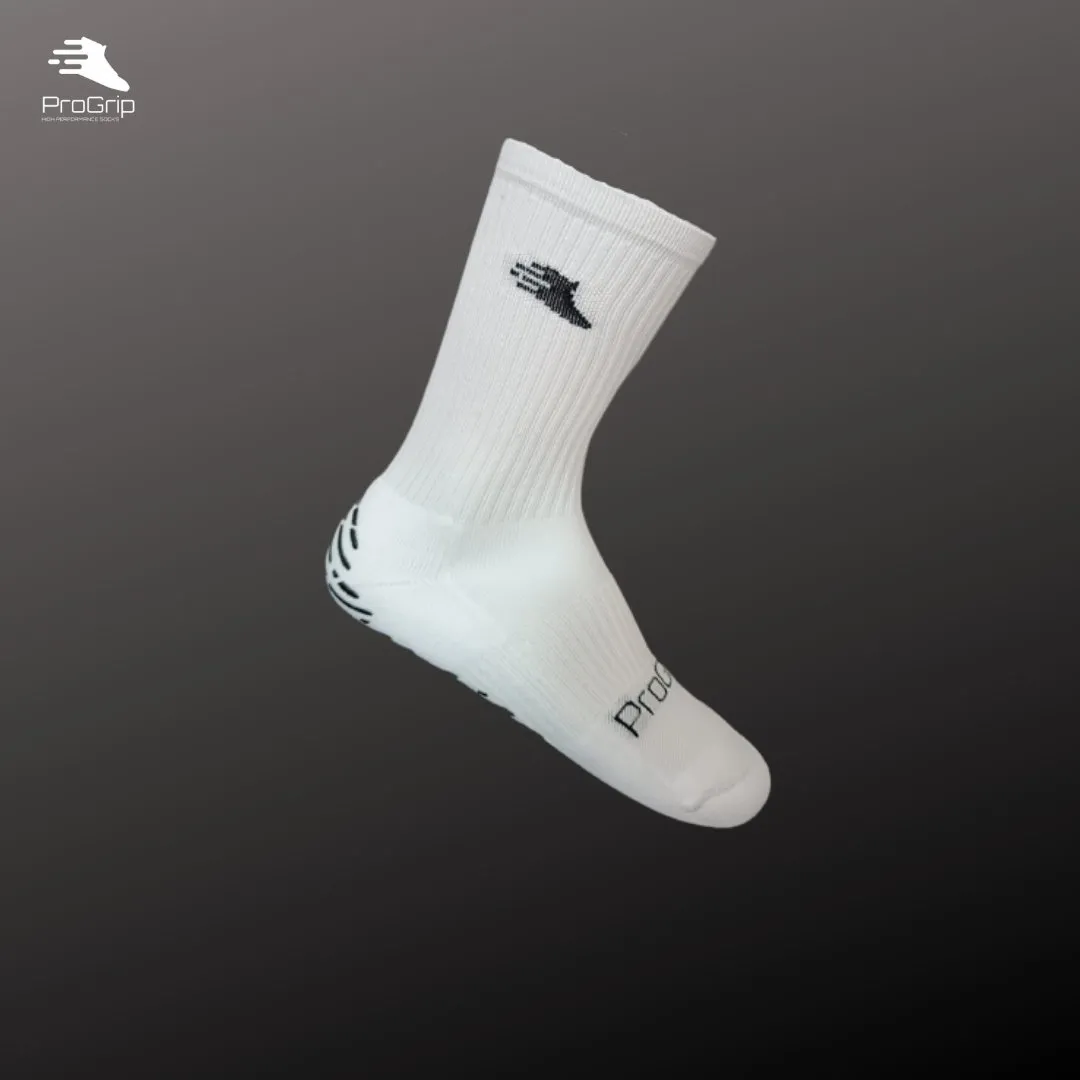 ProGrip Grip Socks - WHITE Grip Socks for Sport | Soccer | Football | Rugby | Golf | Lacrosse | Hockey | Basketball | Tennis