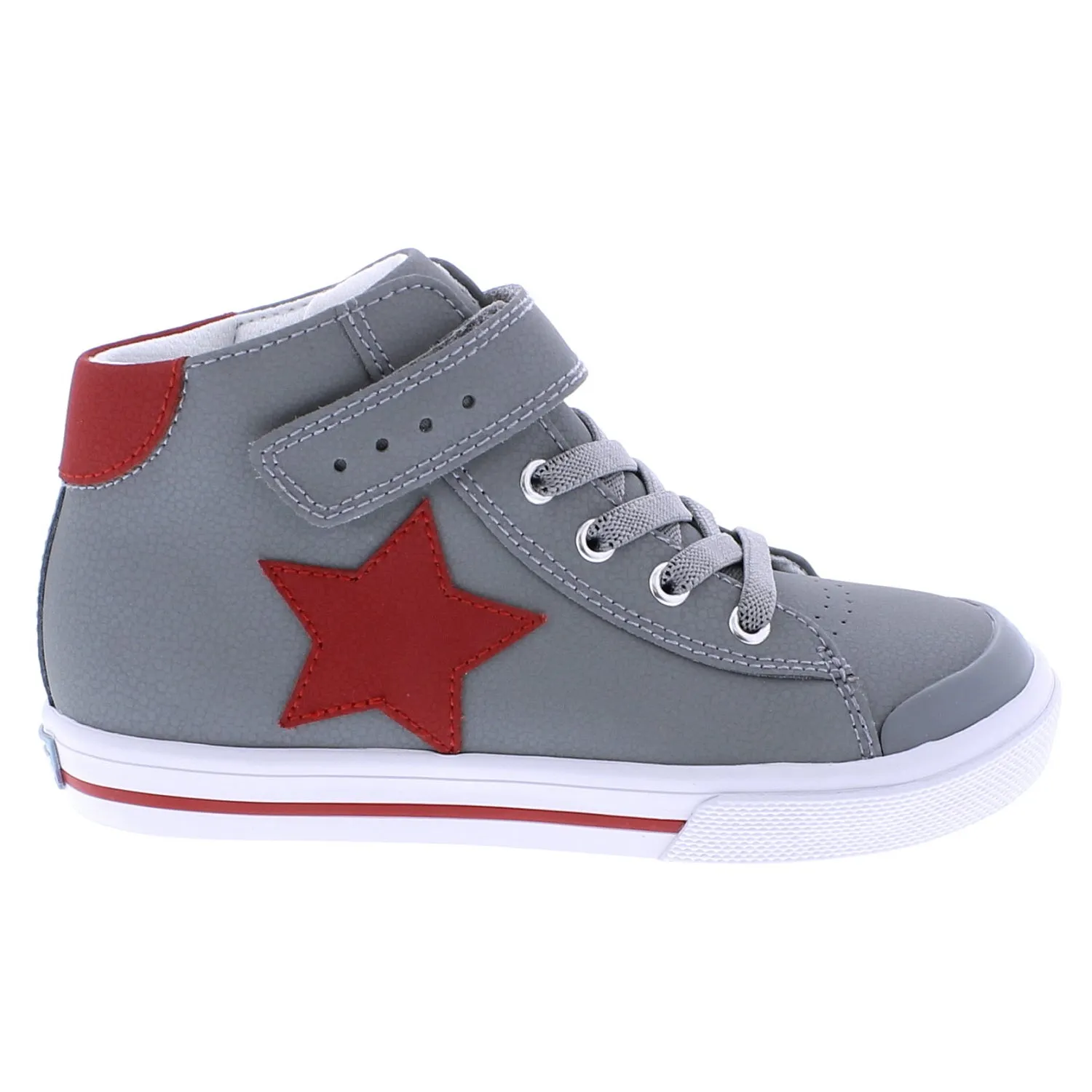 RILEY - V105-034 - Gray/Red Leather