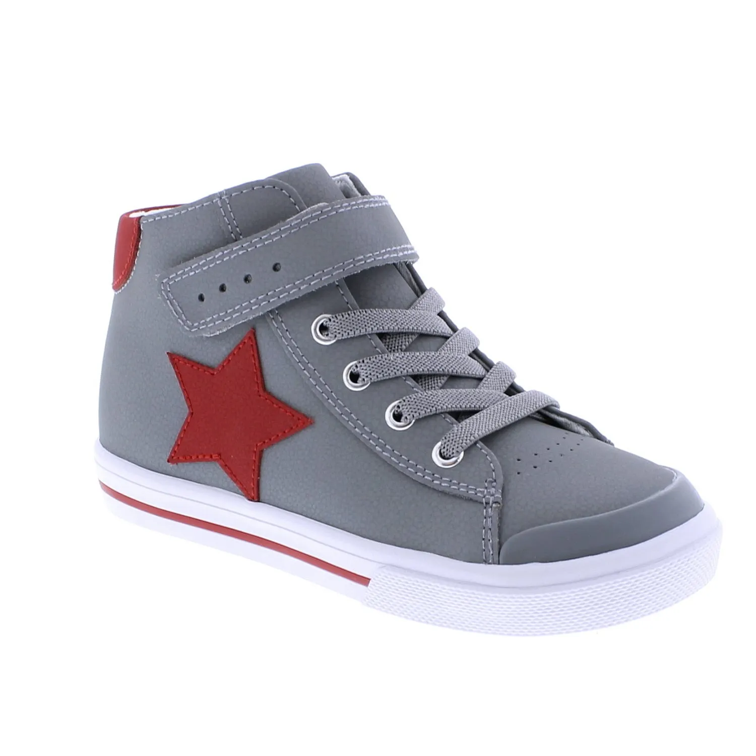 RILEY - V105-034 - Gray/Red Leather