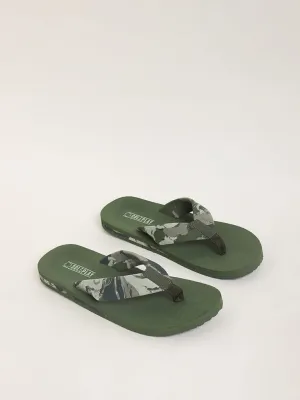 SOLEPLAY Green Camo Print Flip-Flop