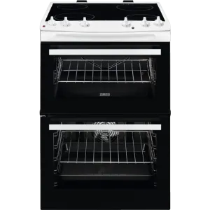 Zanussi ZCV66050WA Ceramic Electric Cooker with Double Oven White